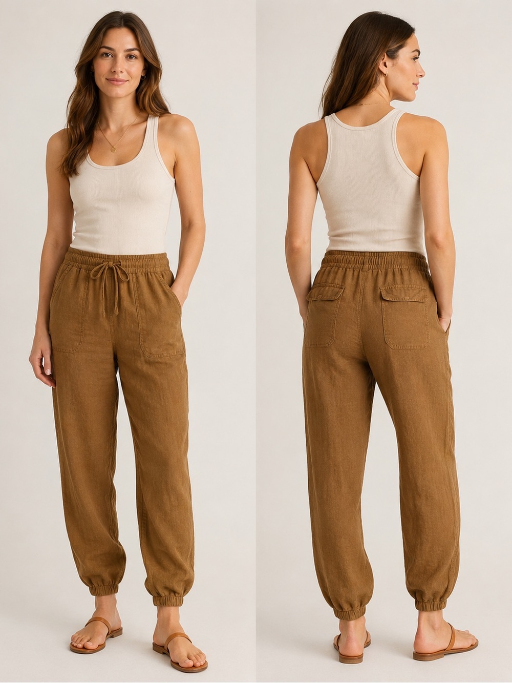 Rachel Roy 100% Linen Pants Size Medium - Picture 1 of 5